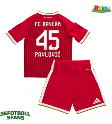 Bayern Munich Aleksandar Pavlovic #45 Hemmaställ Barn 2026-27 Kortärmad (+ Korta byxor)